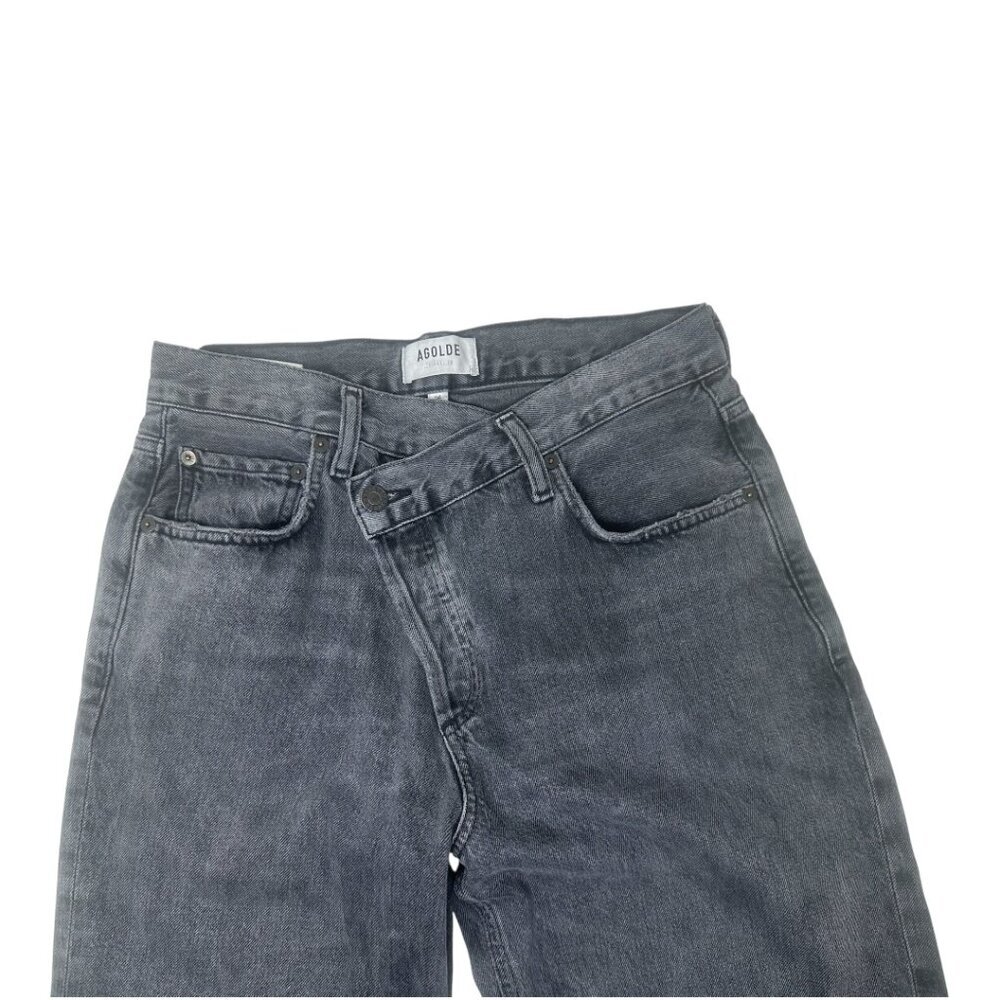 Agolde Criss Cross Straight Leg High Rise Jeans Size 26 In Synchronize Wash - Picture 7 of 10